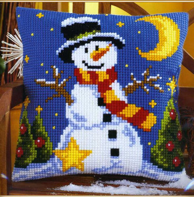 "Snowman" IV Front Cushion Cross stitch kit for Pillow - Vervaco 1200/974