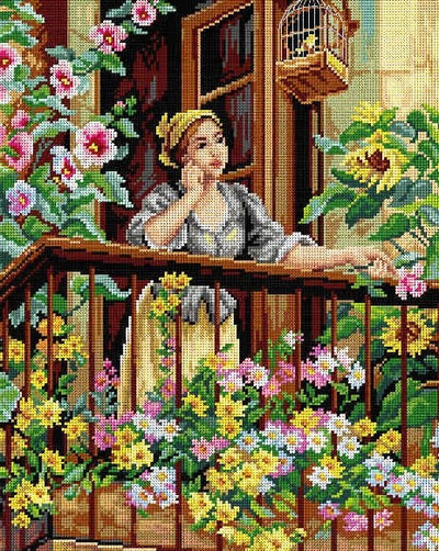 "A Pensive Moment" (fragment) Printed Canvas for Cross Stitch Tapestry Gobelin Embroidery Gobelin Orchidea 2979M