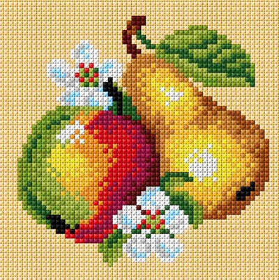 "Fruits" Printed Canvas for Cross Stitch Tapestry Gobelin Embroidery Orchidea 2887D