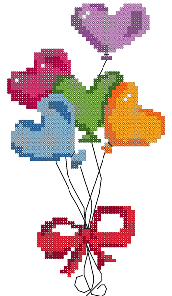 "Baloons" Veralis Unprinted Cross Stitch Needlework Kits  VL-E-0101