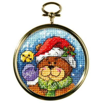 "Christmas Bear"  Unprinted Counted  Needlework Cross Stitch Kit for Christmas Decoration  Orchidea 6258