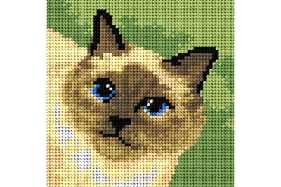 "Siamese cat" Printed Canvas for Cross Stitch Tapestry Gobelin Embroidery Orchidea 2712