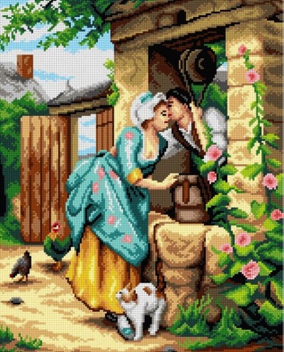" Love Among Peasants" Printed Canvas for Cross Stitch Tapestry Gobelin Embroidery Orchidea 3067M