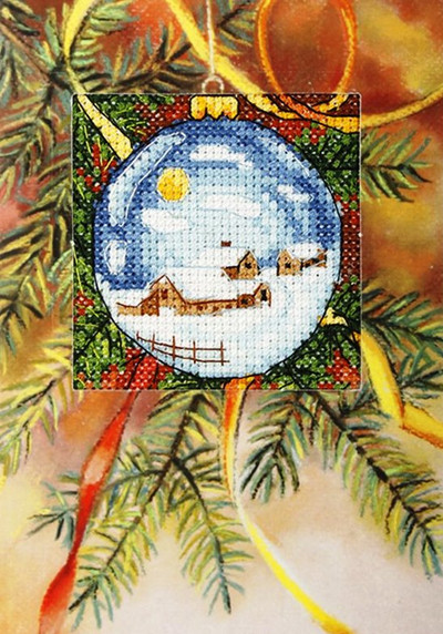 "Christmas Decor" Printed  Cross stitch kit for Greeting Card - Orchidea 6242