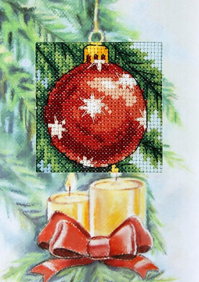 "Christmas Decor" Printed  Cross stitch kit for Greeting Card - Orchidea 6244