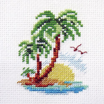 "Palm Island" Unprinted Needlework Kit 0-155