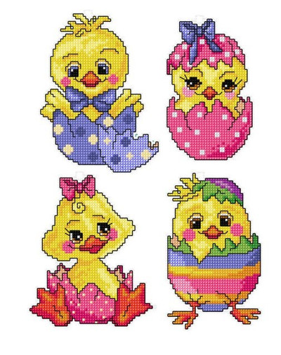 "Easter Chicken" Counted  Cross Stitch kit with plastic canvas Orchidea 7668