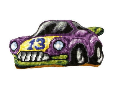 "Sport Car" Cross Stitch Front Cushion Pillow Kit Orchidea 9522