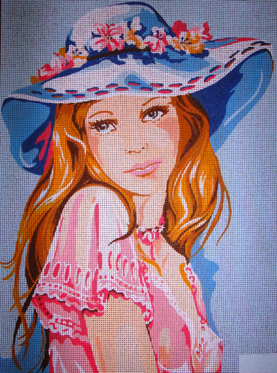 "Lady" Printed Canvas for  Needlepoint Tapestry Gobelin  Embroidery Gobelin L D488