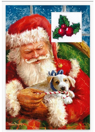 "Santa" Counted  Cross stitch kit for Greeting Card - Luca-S SP-98