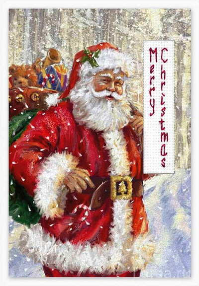 "Santa" Counted  Cross stitch kit for Greeting Card - Luca-S SP-94