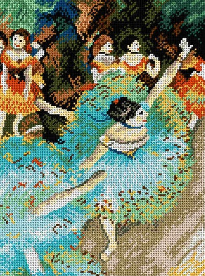 "Dancer in Green" Printed Canvas for Cross Stitch Tapestry Gobelin Embroidery Orchidea 1901