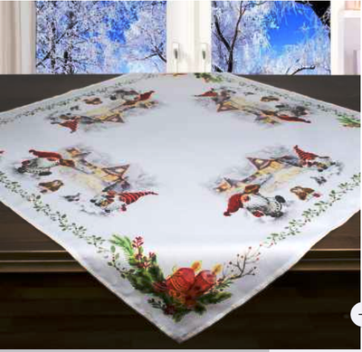 "Christmas Elves" Printed Tablecloth  08581-100
