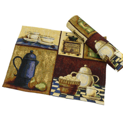 "Five o'clock" Set of 2 Tapestry Placemats 07832-318