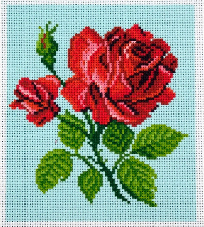 "Rose" Printed Cross Stitch Aida Canvas Collection D'arts 1062