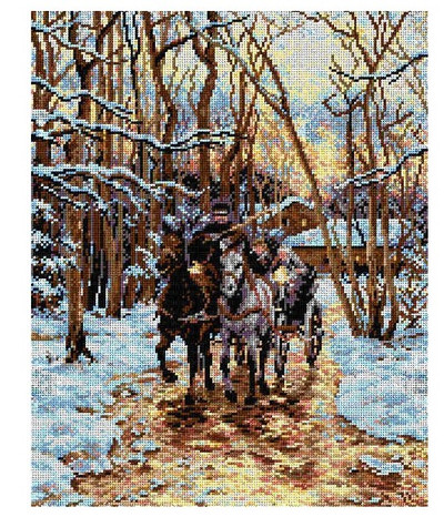 "Driving at Dusk" Printed Canvas for Cross Stitch Tapestry Gobelin Embroidery Orchidea 2063M