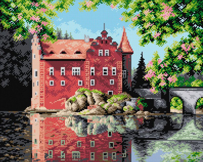 "Castle on the Water" Printed Canvas for Cross Stitch Tapestry Gobelin Embroidery Orchidea 2298M