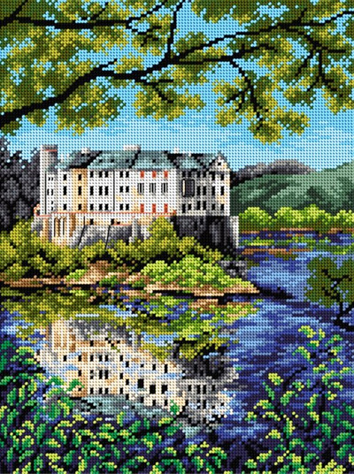 "Castle Orlik" Printed Canvas for Cross Stitch Tapestry Gobelin Embroidery Orchidea 2383J
