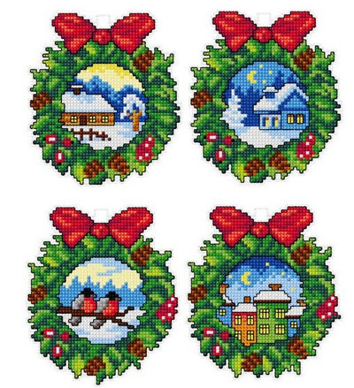 "Christmas Decoration" Counted  Cross Stitch kit with plastic canvas Orchidea 7670