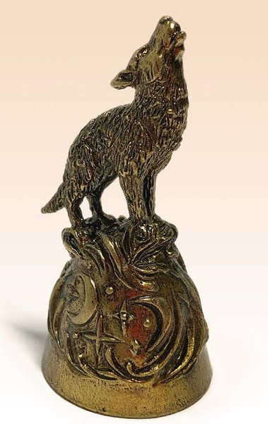 "Wolf" Souvenir Bell  Figure Statue BronZamania B3904