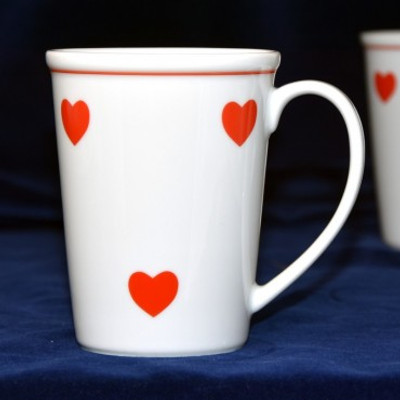 Mug Erin  13.5 oz, Czech porcelain, Hearts