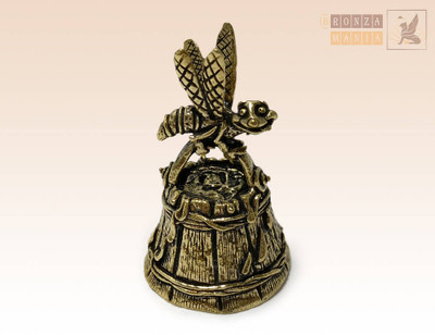 "Bee and Honey " Bronze Souvenir Bell  BronZamania B2189