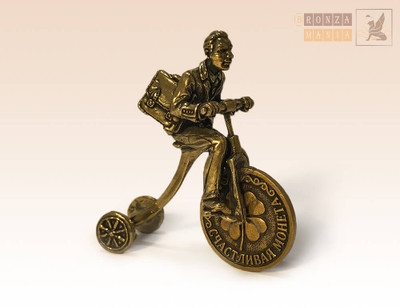"Bicyclist"  Collectible Souvenir Figure Statue BronZamania B1735