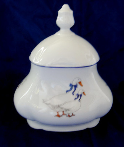 Tea Bags Box, Geese, Leander  Czech porcelain, Geese, Bone China Porcelain