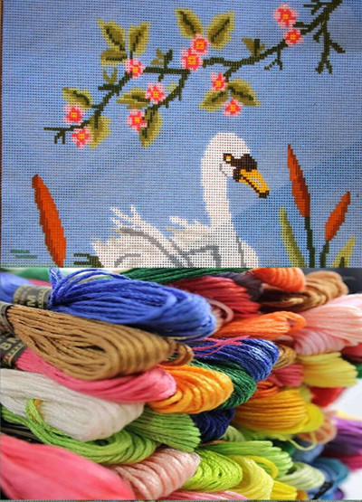  Kit of Anchor Cotton Threads for canvas  "Swan" 14868