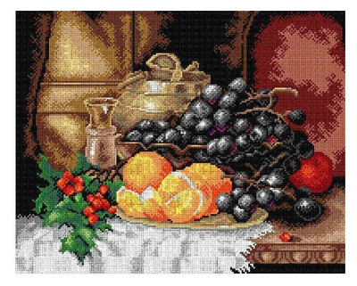 "Christmas Still Life" Printed Canvas for Cross Stitch Tapestry Gobelin Embroidery Orchidea 2787M