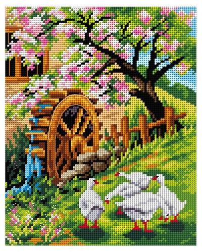 "Spring is coming" Printed Canvas for Cross Stitch Tapestry Gobelin Embroidery Orchidea 2579H