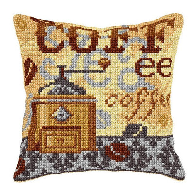 "Coffee " Front Cushion Cross stitch kit for Pillow - Orchidea 9559