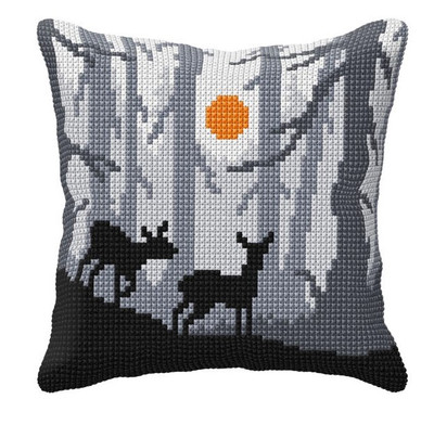 "Deer" Front Cushion Cross stitch kit for Pillow - Orchidea 99005