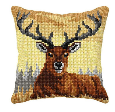 "Deer" Front Cushion Cross stitch kit for Pillow - Orchidea 9574
