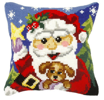 "Santa" Front Cushion Cross stitch kit for Pillow - Orchidea 9312