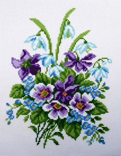"Bouquet" Printed Cross Stitch Canvas Collection D'arts 0839