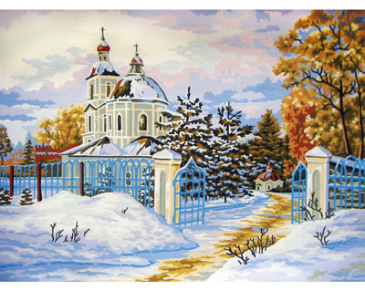 "Tsaritsino Church" Printed Needlepoint Tapestry Canvas Collection D'art  10434