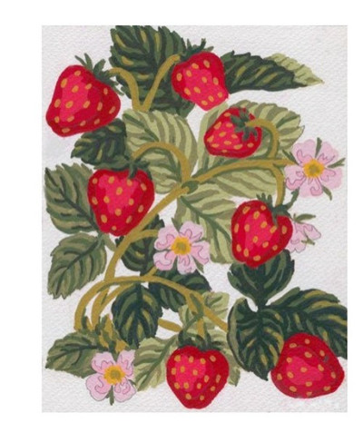 "Strawberry" Printed Needlepoint Tapestry  Canvas Collection D'art  3161