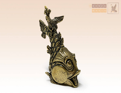"Fish" Souvenir Bell  Figure Statue BronZamania B2184