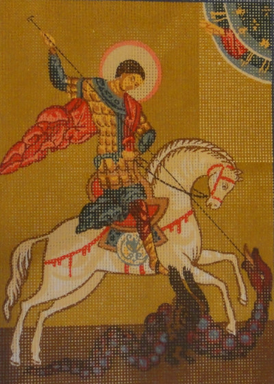 "Saint George. Icon" Printed Needlepoint Tapestry  Canvas Collection D'art  6065