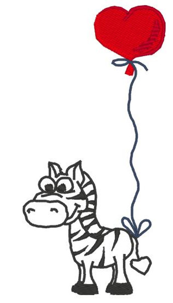 Valentin's Zebra Embroidery design files VL-ED0004