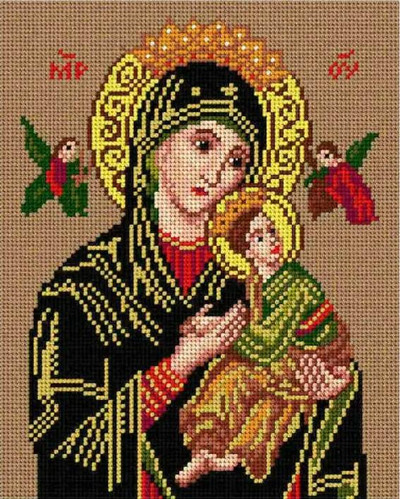 "Madonna and Child" Printed Canvas for Cross Stitch Tapestry Gobelin Embroidery Orchidea 1946H