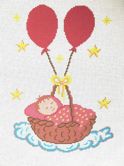 "New BabyFirst Day" Printed Canvas for Cross Stitch Embroidery Aida Gobelin L 60106