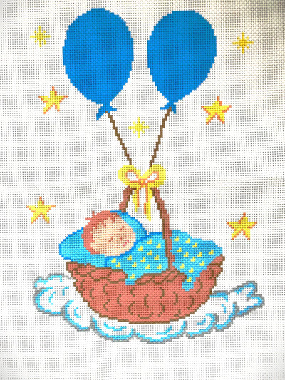 "New BabyFirst Day" Printed Canvas for Cross Stitch Embroidery Aida Gobelin L 60107