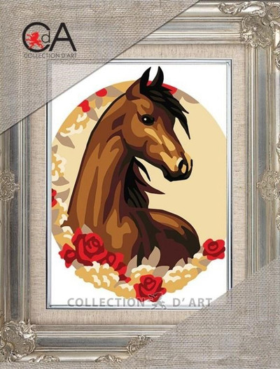 "Horse" Printed Needlepoint Tapestry  Kit  3354K