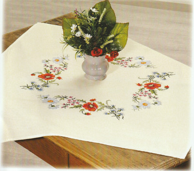 "Poppies" Tablecloth Kit for Embroidery Duftin 10-548