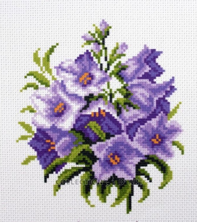 "Blue Bells" Printed Cross Stitch Canvas Collection D'arts 1292