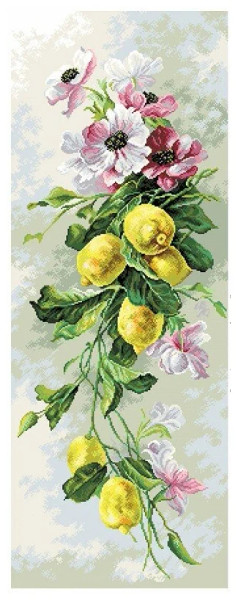 "Lemon Waltz" Printed Cross Stitch Canvas Collection D'arts 1819