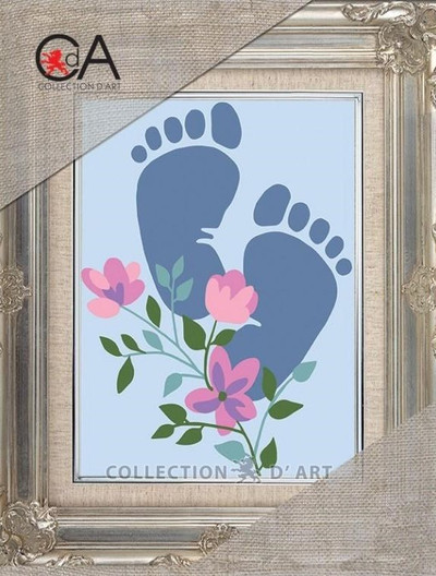 "First Step. Blue" Printed Needlepoint Tapestry  Kit  3371K