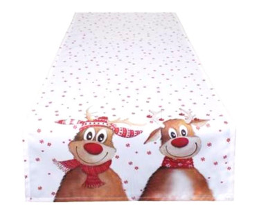 "Christmas Funny Reindeer" Printed Table Runner 08704211